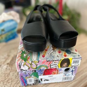 Jimmy Campbell sling back black heels